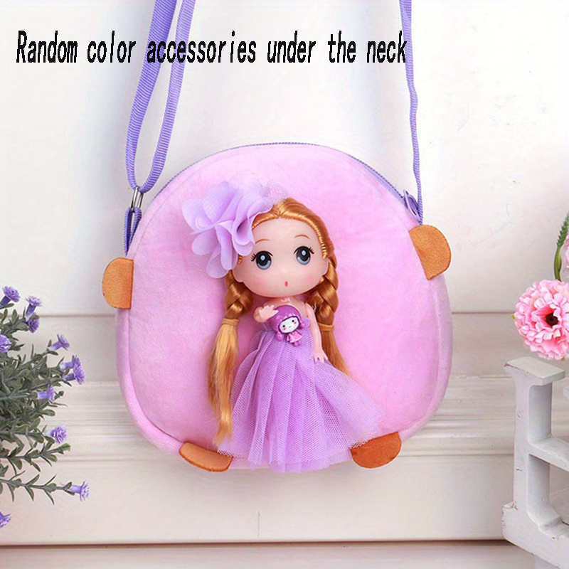 Kids Doll Decor Crossbody Bag with Wide Strap