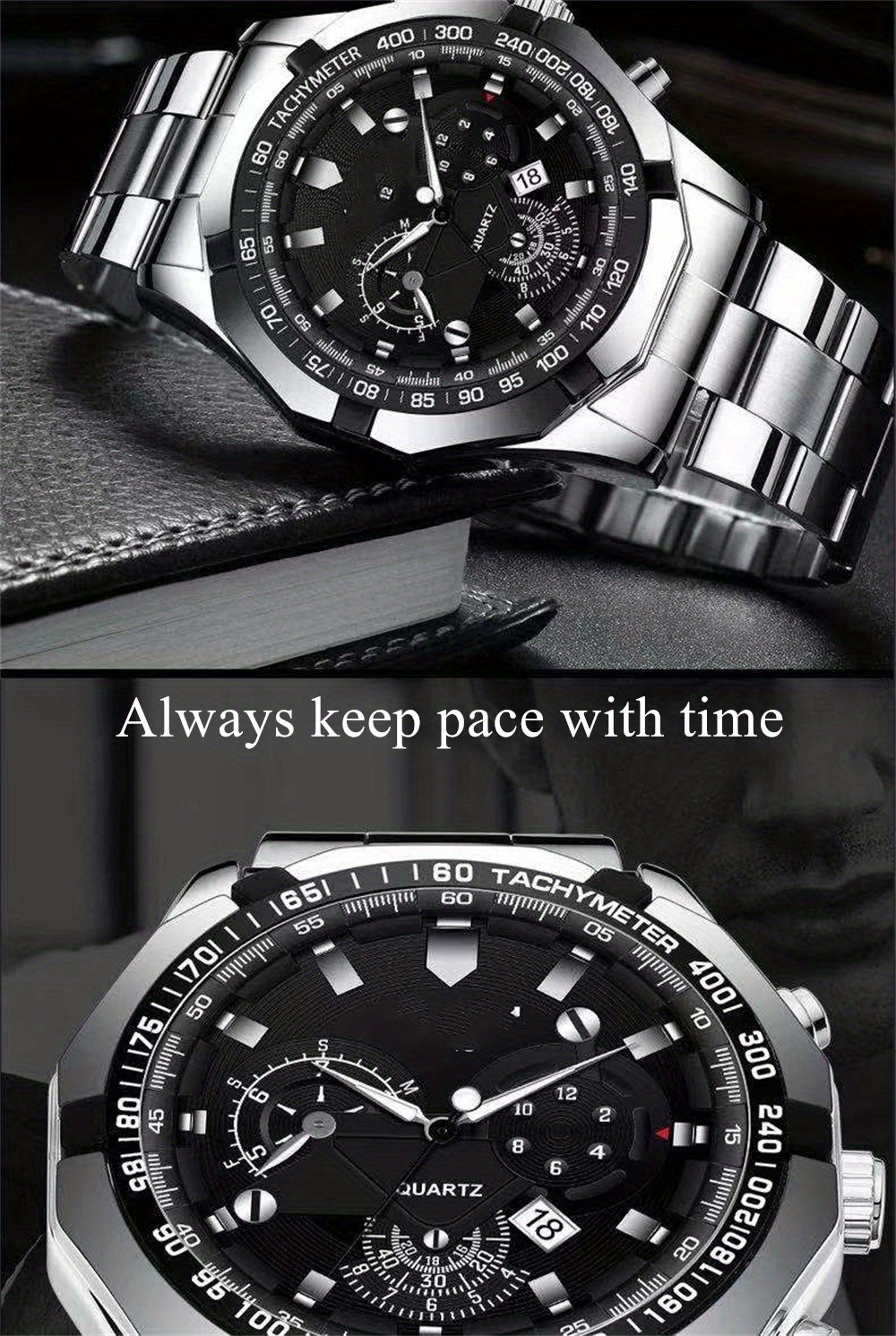 fashion mens large dial waterproof luminous   wrist watch   for gifts christmas gift details 3