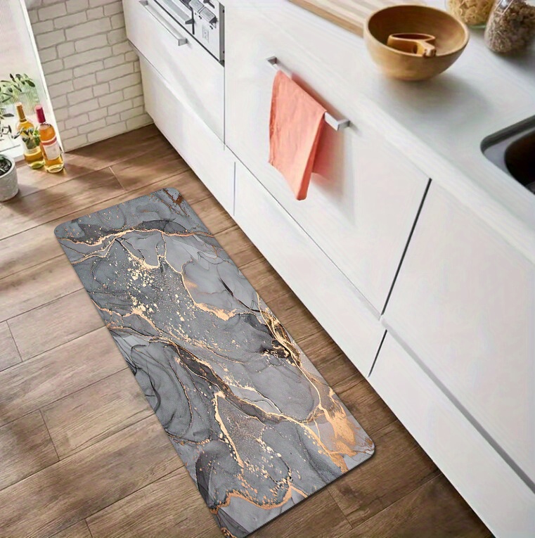 1pc grey marble kitchen floor mat 40cm 60cm 50cm 80cm 45cm 120cm household kitchen mat non slip oil proof   mat indoor mat doormat door rug entrance rug home decor room decor details 4