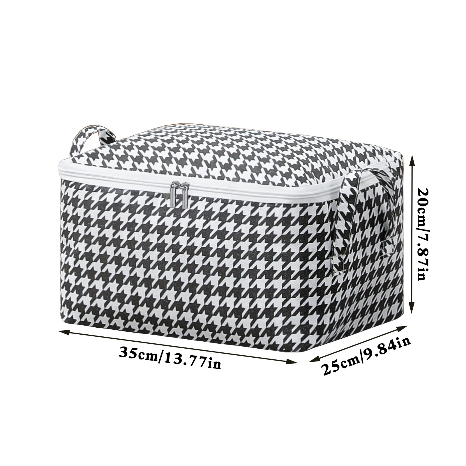 Houndstooth Blanket Storage Bags With Zipper Foldable - Temu