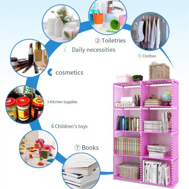 Simple Assembled Bookshelf Free Standing Storage Rack Simple - Temu