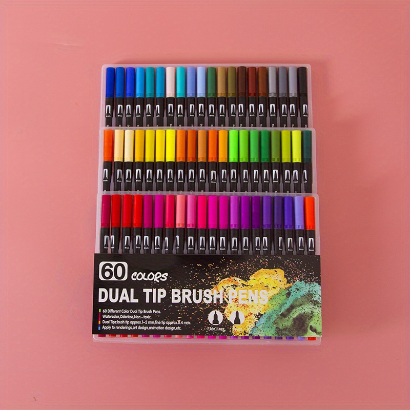 60/48/36/24/12 Pcs/set Dual Tip Brush Pens: Felt Tip Pen Set