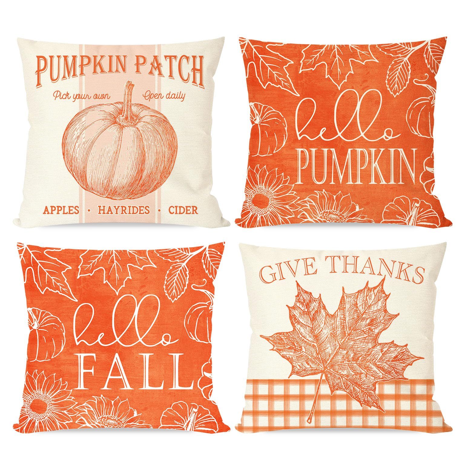 Fall Decor Pillow Covers Autumn Pumpkin Farmhouse Throw - Temu