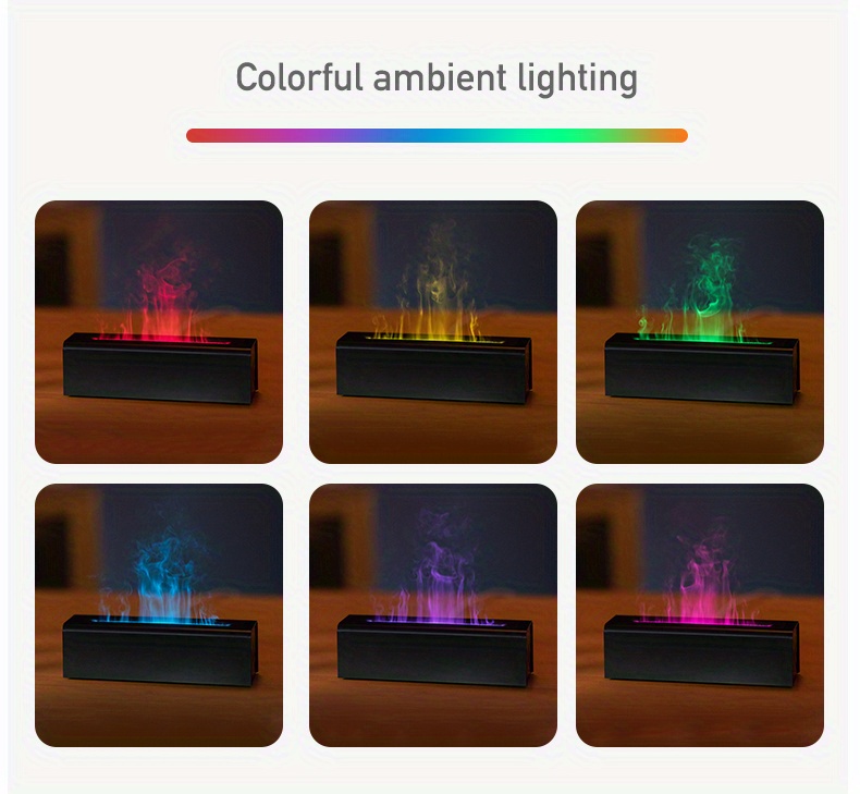 flame air humidifier for home 150ml essential oils diffuser with colorful lights usb aromatherapy humidifiers diffusers timing function water shortage automatic power off fragrance diffuser details 8