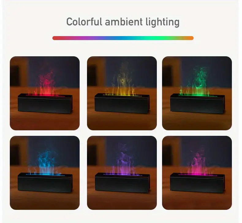flame air humidifier for home 150ml eoils diffuser with colorful lights usb aromatherapy humidifiers diffusers timing function water shortage automatic power off fragrance diffuser details 8
