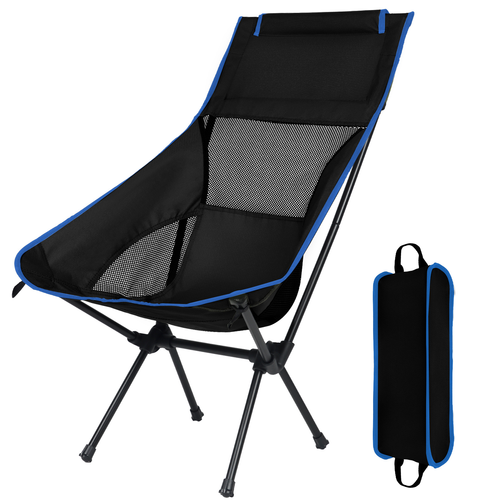 Silla plegable ligera de aluminio para acampar al aire libre, silla  portátil para Picnic, montañismo, viaje, pesca, giratoria de 360 grados