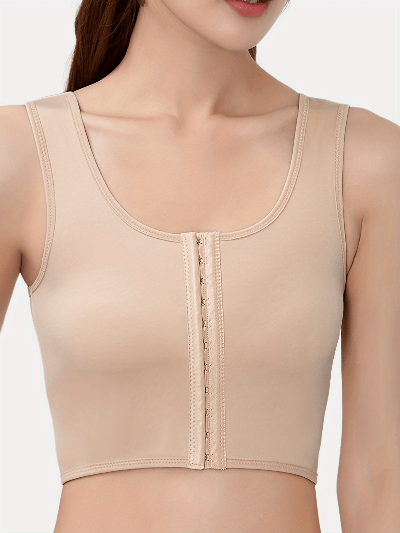  Long Full Length Sleeves Chest Brace Arm Shaper Tops Lift Up  Bra Women Support Vest Bras Breathable Corset Bra,Beige-Large : Clothing,  Shoes & Jewelry