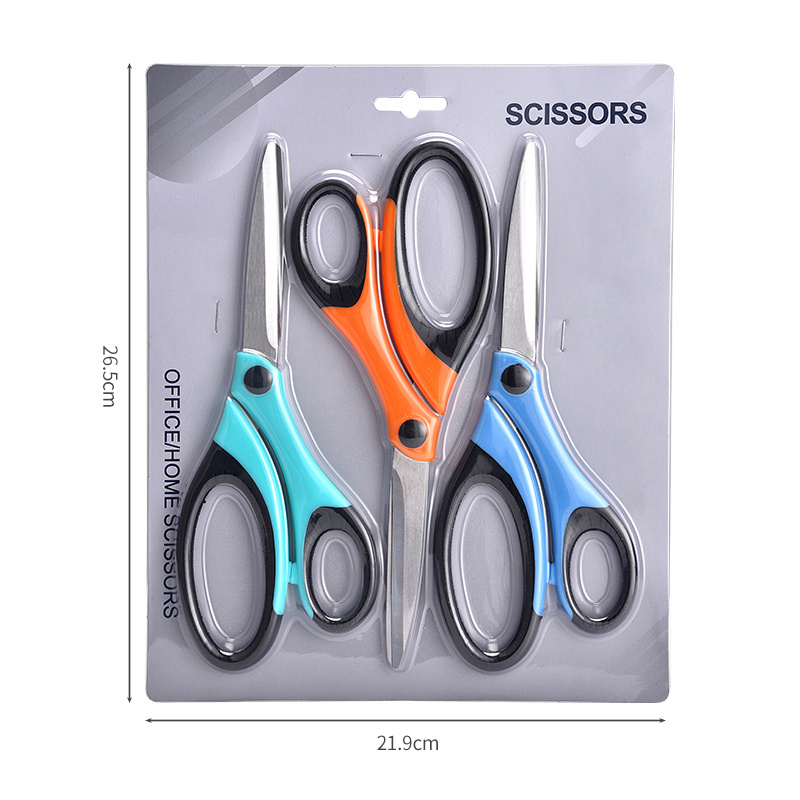 Scissors, iBayam 3 Pack 8 All Purpose Nonstick Scissors, 2.5MM Thickness  Titanium Blades with Comfort Grip, Heavy Duty Scissors for Office School