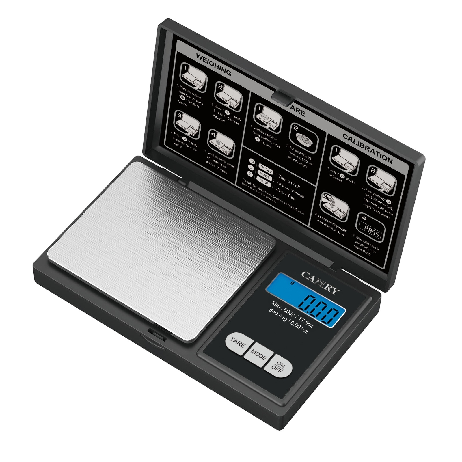 precision pocket scale 0 01g high   500  gram scale small   scale ounces     to carry great for travel backlit lcd stainless steel no battery
