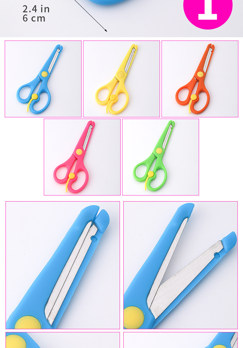 Solid Color Elementary School Safety Spring Scissors - Temu