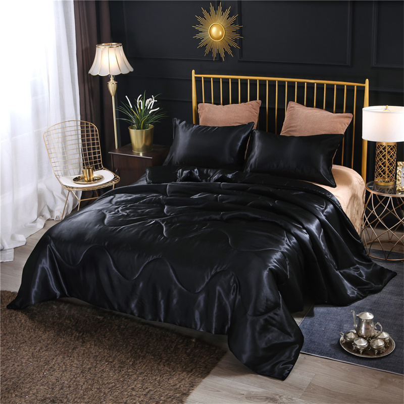  3 Pc Super Soft Black/Grey Reversible Comforter Queen