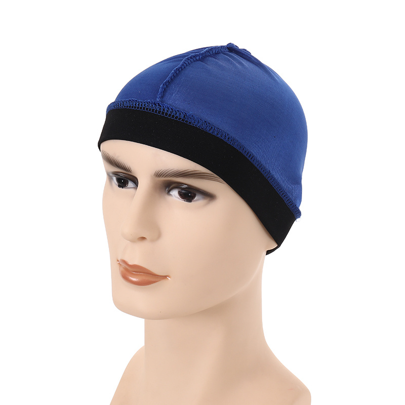1pc Men's Head Wrap, Satin Fashionable Breathable Elastic Wave Cap