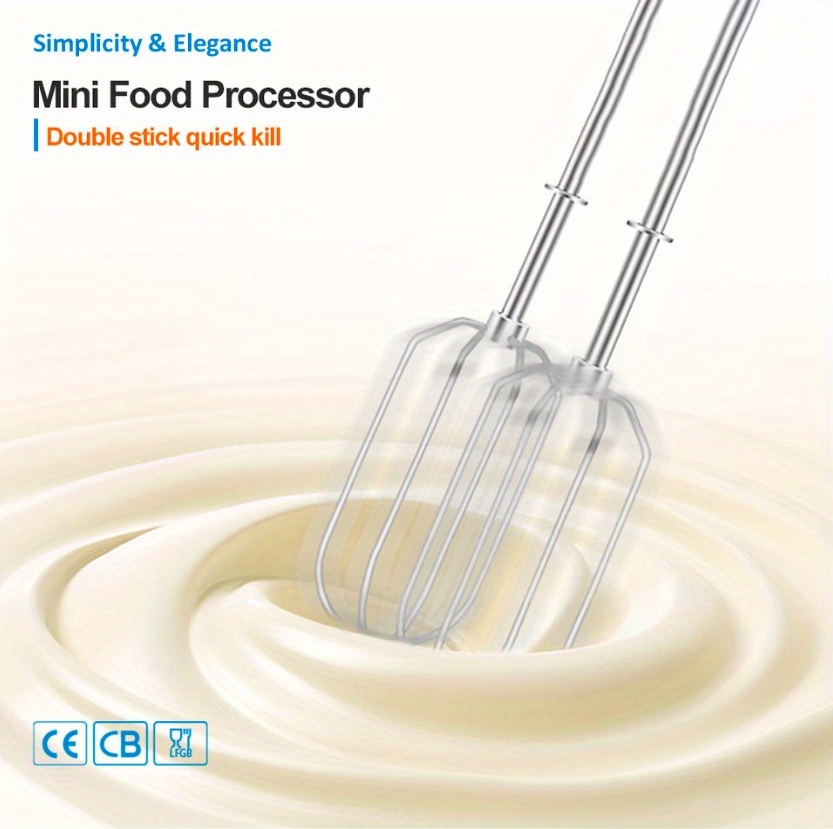 GOCHA Gadgets, Baking Mixer, Mini Whisk, Hand Whisk, Handheld Mixer,  Wire-less Small Hand Mixer for Eggs, Soups, Cream, Batters - 3 Speed  Variations 