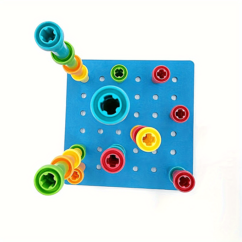Penkiiy Stacking Peg Board Set Toy 30 Pegs Colorful Learning Montessori  Occupational Therapy Fine Motor Skills Toddlers