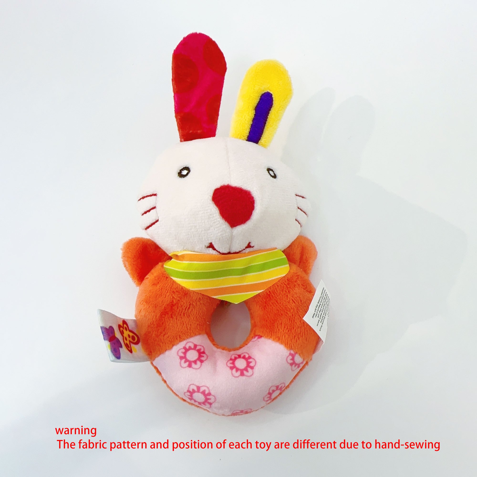 cute cartoon animal hand rattle round hand rattle baby toy baby hand rattle plush toy details 4