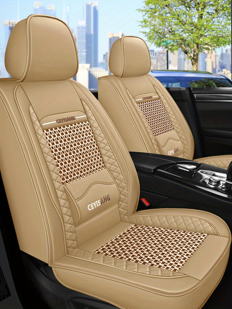 1PCS Car Seat Cover,Luxury Car Seat Cushion Hand-woven Ice Silk Car Seat  Cover Summer