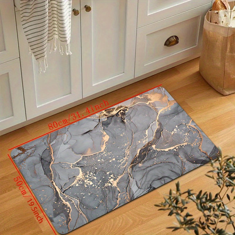 1pc grey marble kitchen floor mat 40cm 60cm 50cm 80cm 45cm 120cm household kitchen mat non slip oil proof   mat indoor mat doormat door rug entrance rug home decor room decor details 9