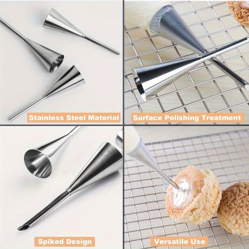 Stainless Steel Pipe Nozzle Tip Puff Cream Squeezer Temu