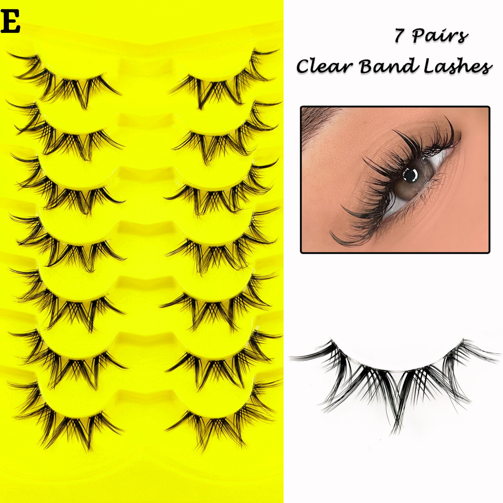 7 Pairs Cat Eye Lashes Curling Sexy DIY Extension Natural False Eyelashes