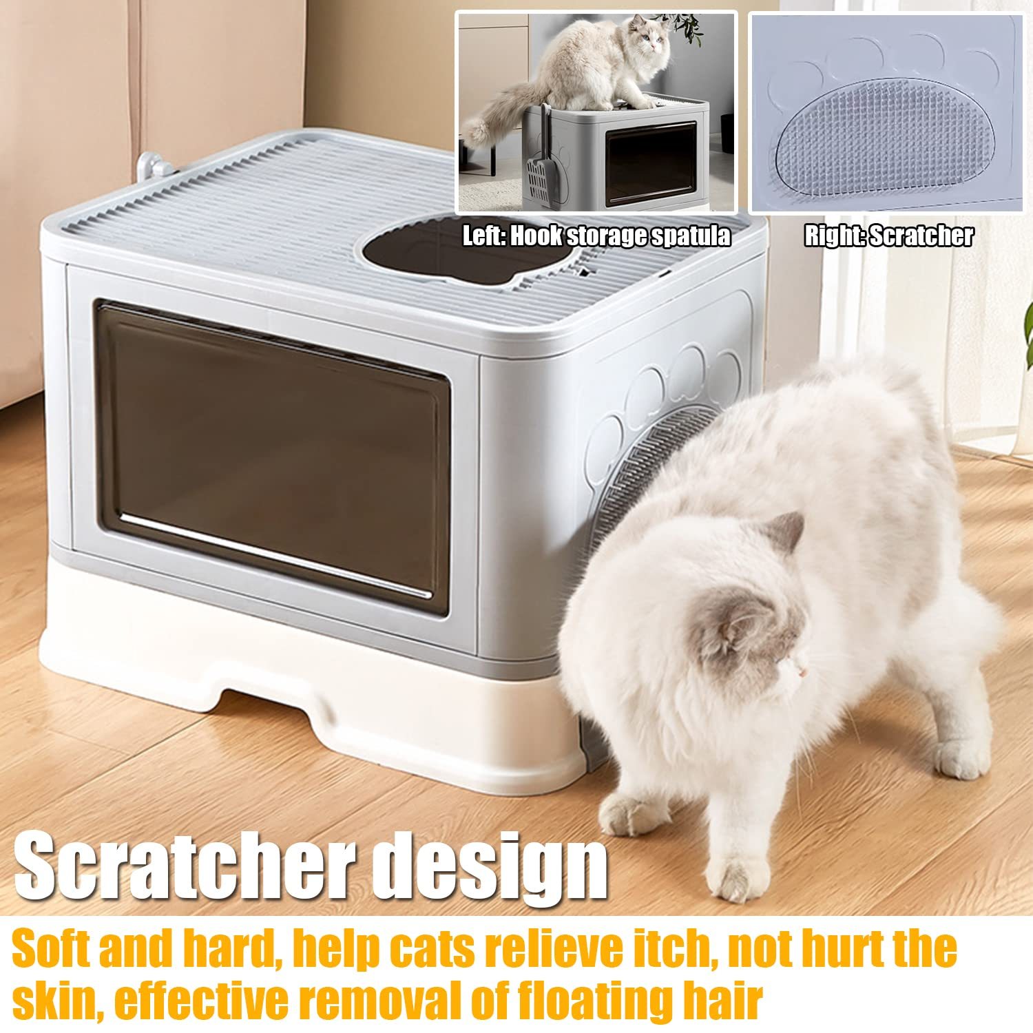Foldable Enclosed Cat Litter Box Top Front Entry Anti Temu
