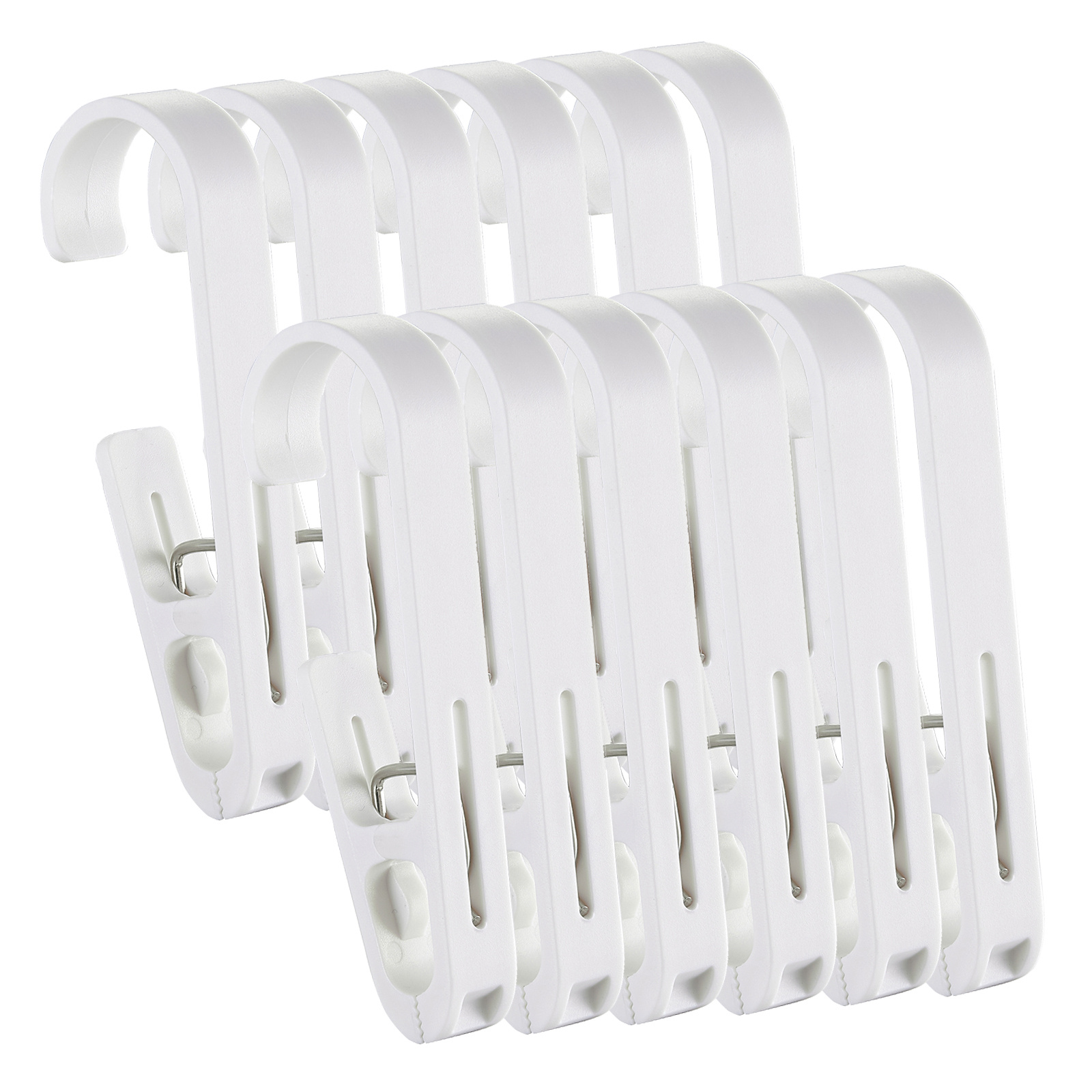  Laundry Hanging Hooks with Clips White Plastic Clothes Pins  with Hooks Hanging Clips for Hats,Pants,Towel,Socks,Handbags,Jean Pant (30  Pack) : Home & Kitchen