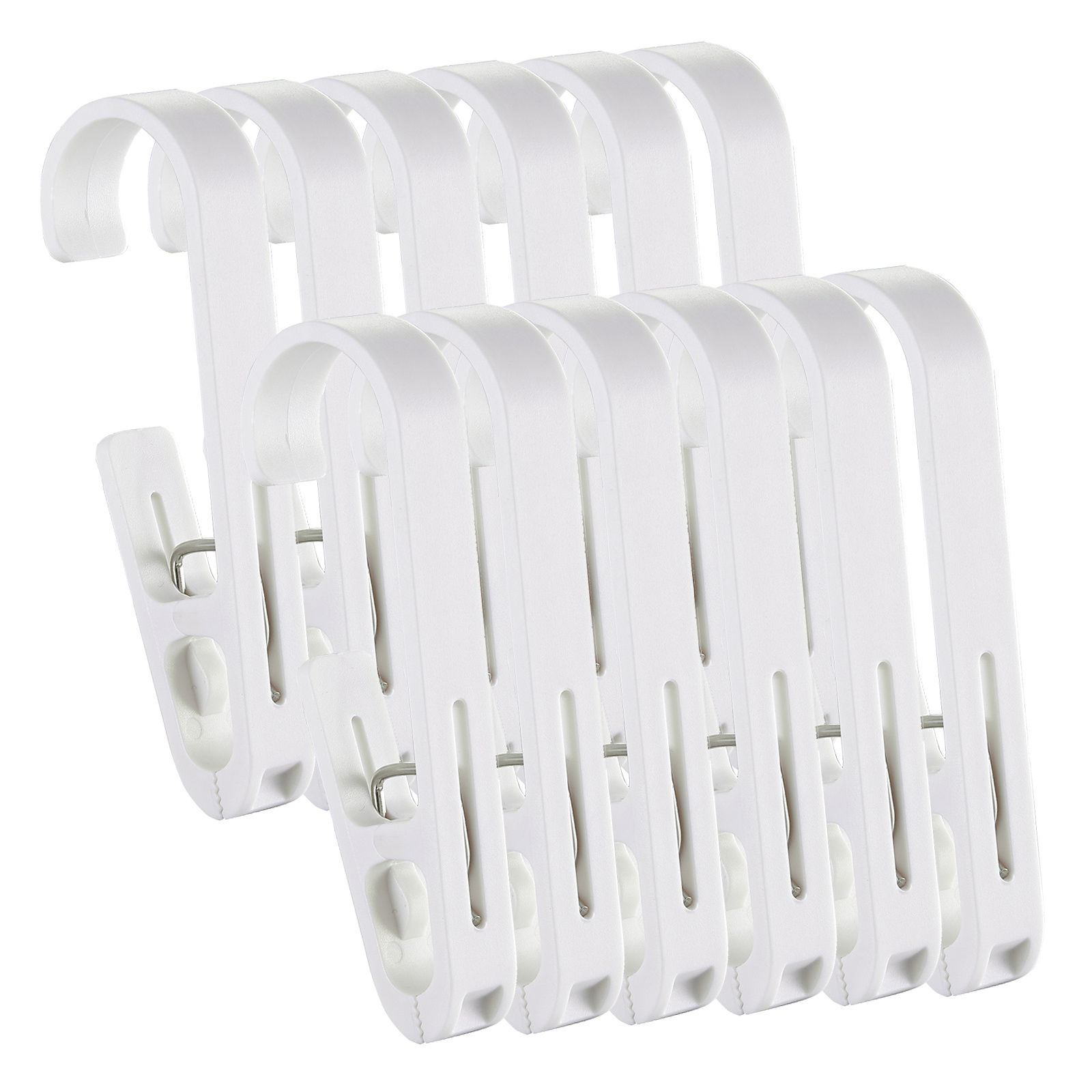 Fox Run Laundry Hooks Clips Clothespin Hangers Plastic White 10 Count per  Pack, 8-Pack