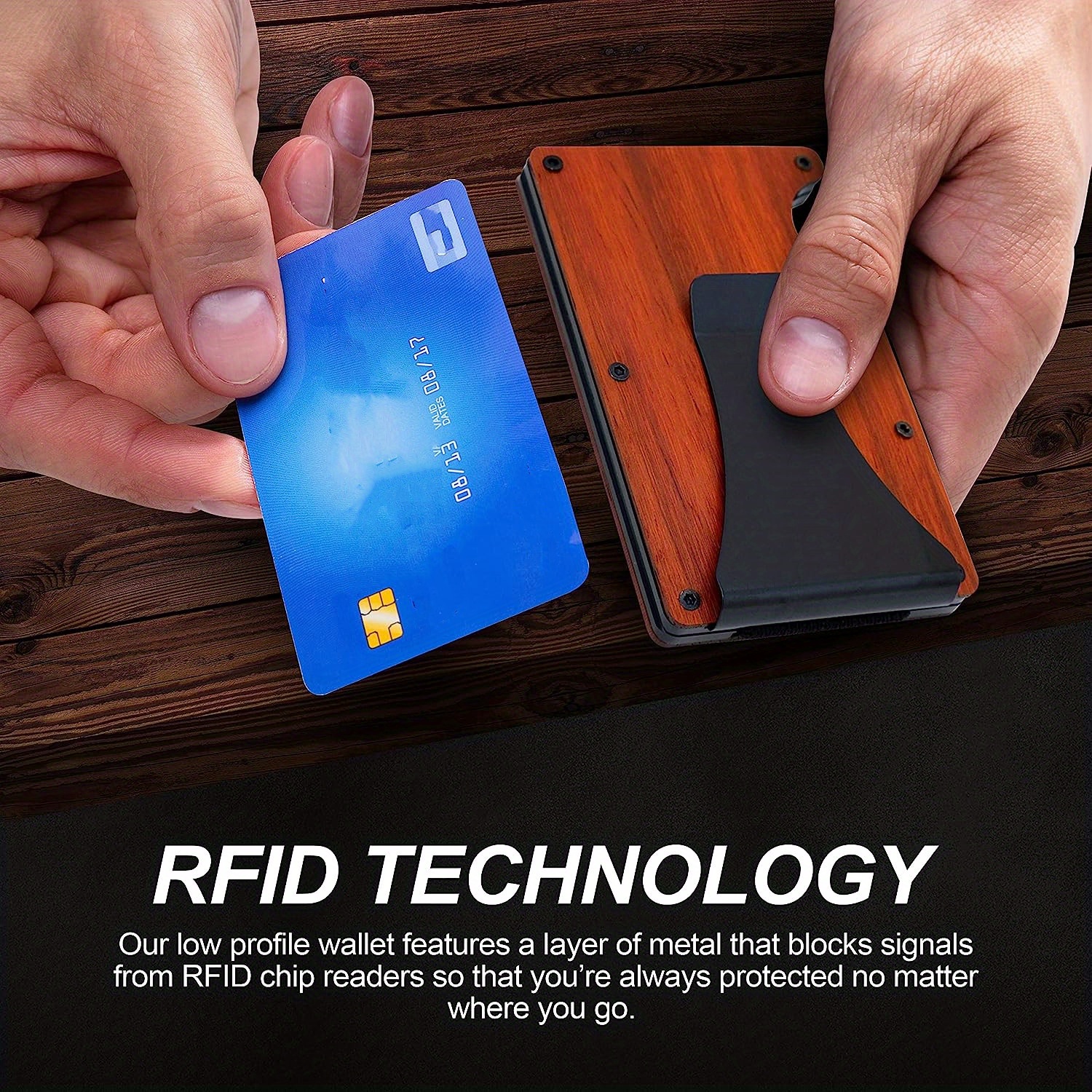 The Ridge Minimalist Slim Wallet for Men - RFID Blocking Front