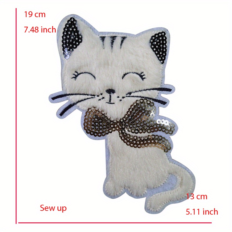 1pc, Bear Shaped Patch Sticker, Cartoon Animal Design Polyester Patch For  Sewing, Embroidery Applique Iron On Heat Patches For Jackets, Sew On Patches