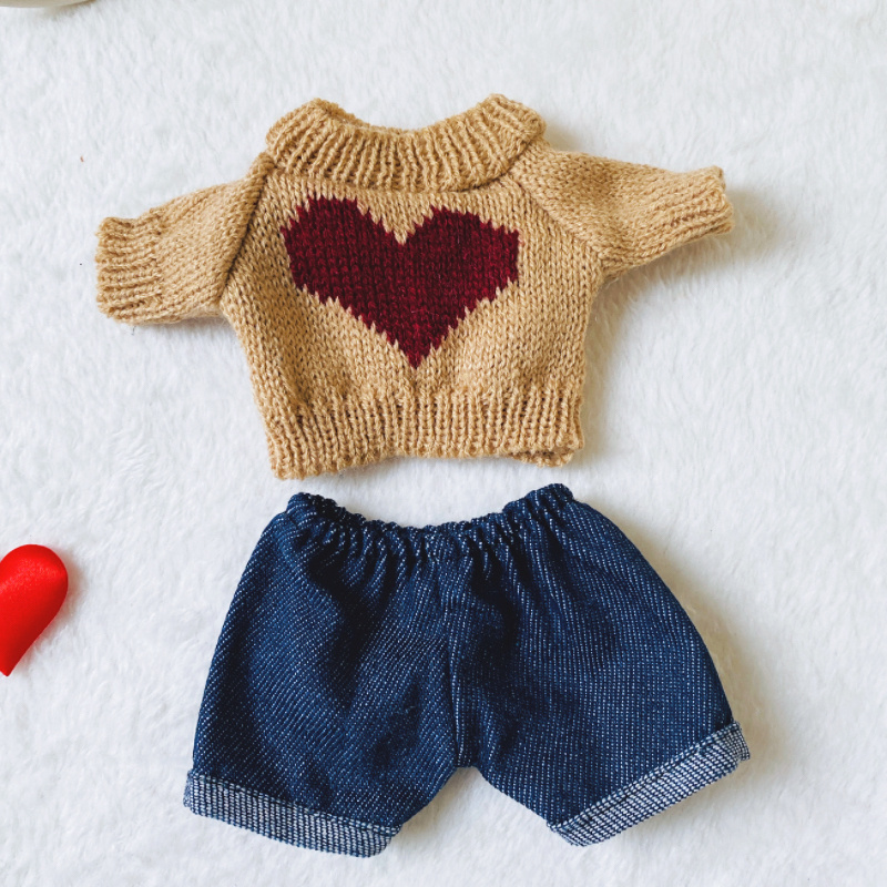 Plush Baby Clothes Knitted Sweaters and Shorts for Dolls