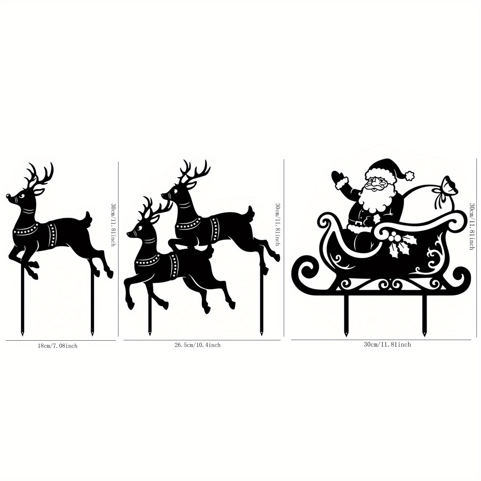 Santa's Workshop Black Reindeer LED Rubber Doormat