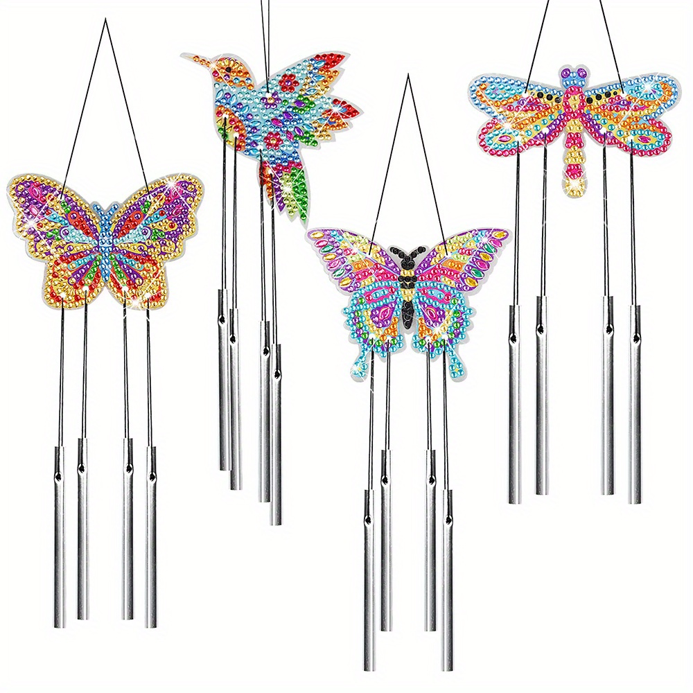 Diy Artificial Diamond Painting Catcher Wind Chime Butterfly - Temu