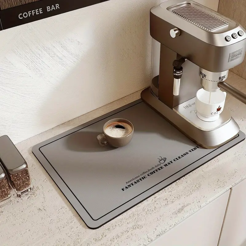 Coffee Mat - Coffee Bar Mat For Countertops, Absorbent Dry Coffee