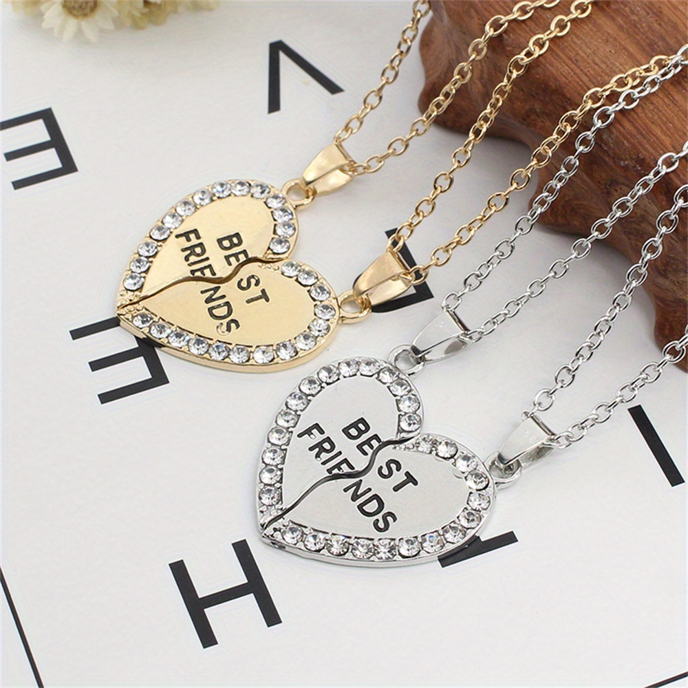 2pcs/set Heart Shaped Letter H Detail Bracelet & Necklace Set