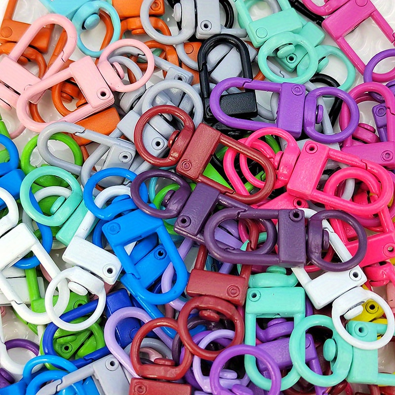 50pcs Candy Colored Metal Paint Keychain Lanyard Swivel Snap Hooks