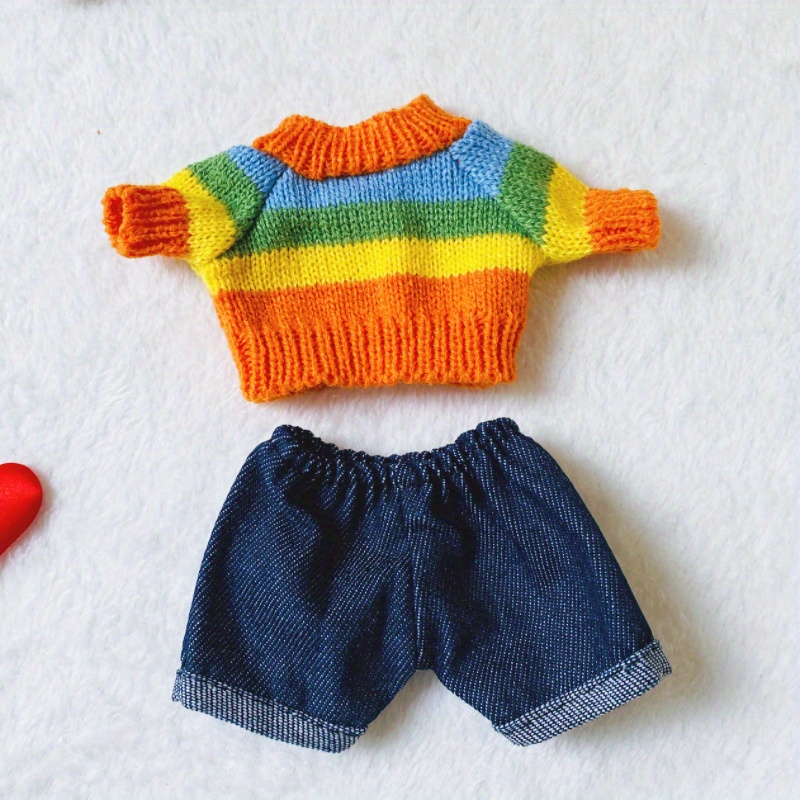 Plush Baby Clothes Knitted Sweaters and Shorts for Dolls