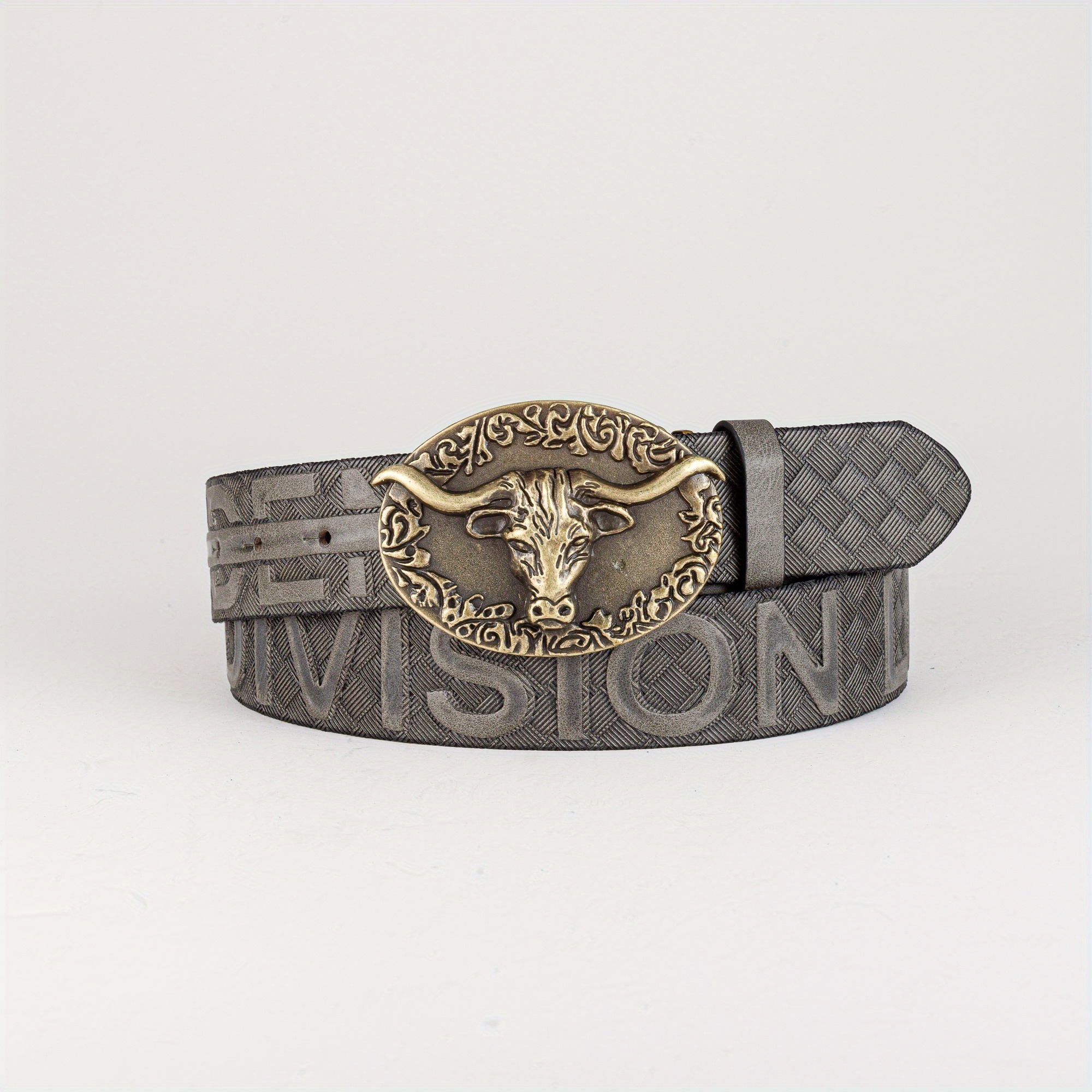 Retro Bull Head Buckle Belt For Men Denim Jeans Casual Daily Accessory