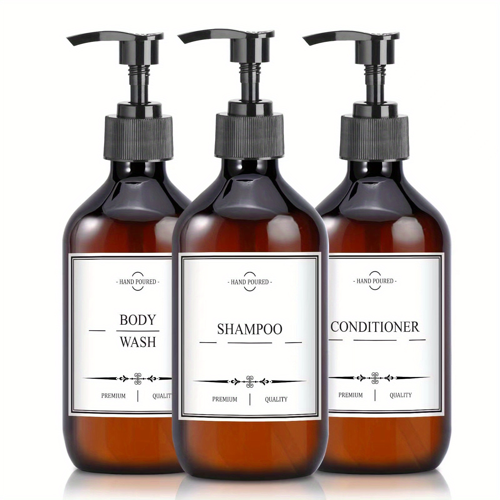 Set 3 Flaconi Dispenser Shampoo In Plastica Flacone Lozione - Temu Italy