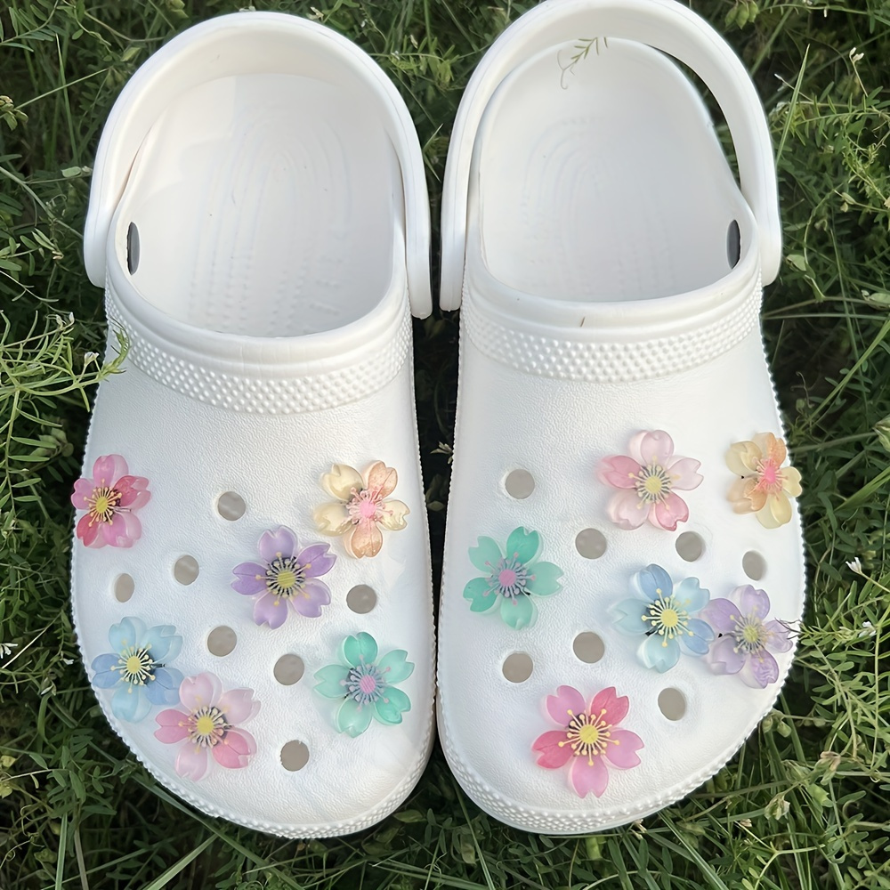 Luminous Sakura Cherry Flower Shoe Charms For - Temu