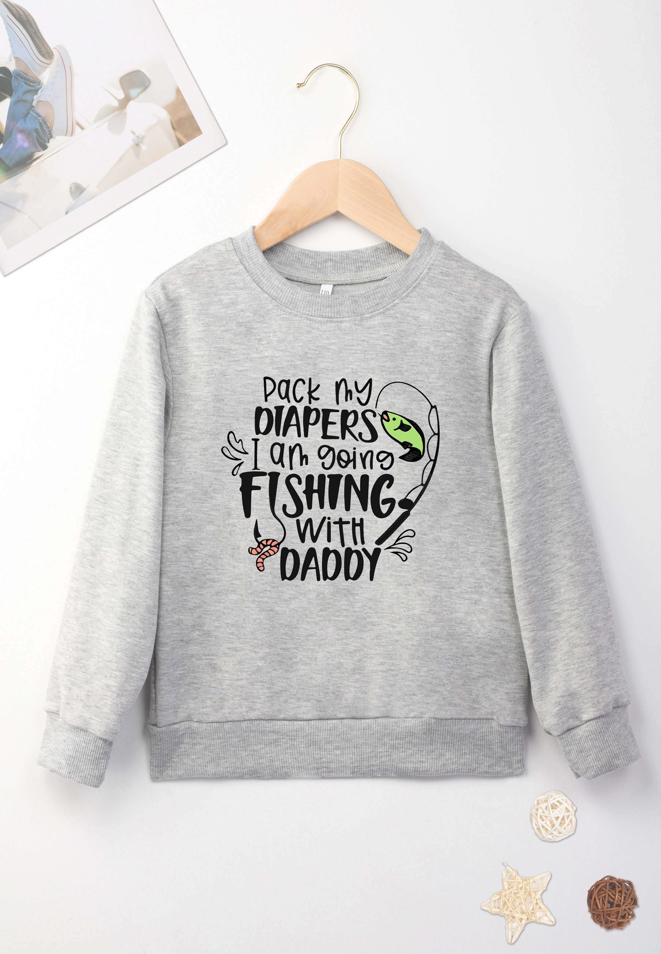 Real Great Dad Letter Fishing Print Boys Casual Pullover - Temu