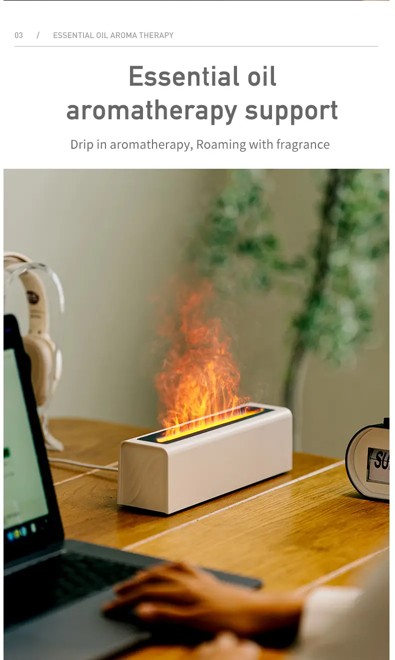 flame air humidifier for home 150ml eoils diffuser with colorful lights usb aromatherapy humidifiers diffusers timing function water shortage automatic power off fragrance diffuser details 6