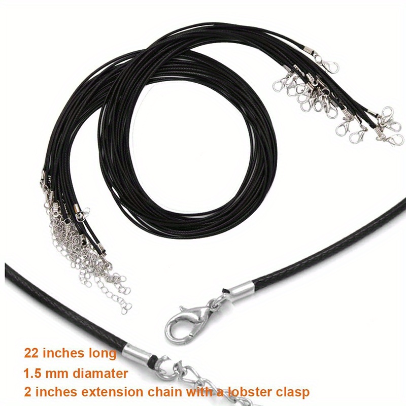 Black String Necklace Rope Diy Jewelry Handmade Leather Adjustable Braided  Rope Necklace Pendant Diy Necklace Leather Rope - Temu