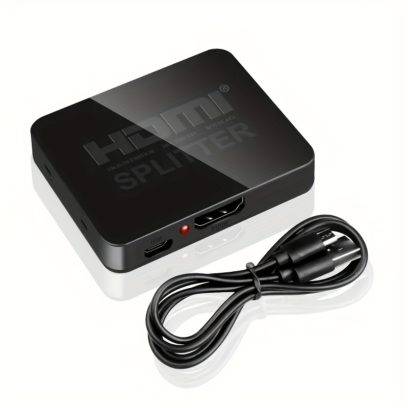  HDMI Splitter with HD HDMI Cable, 1 in 2 Out 4K HDMI