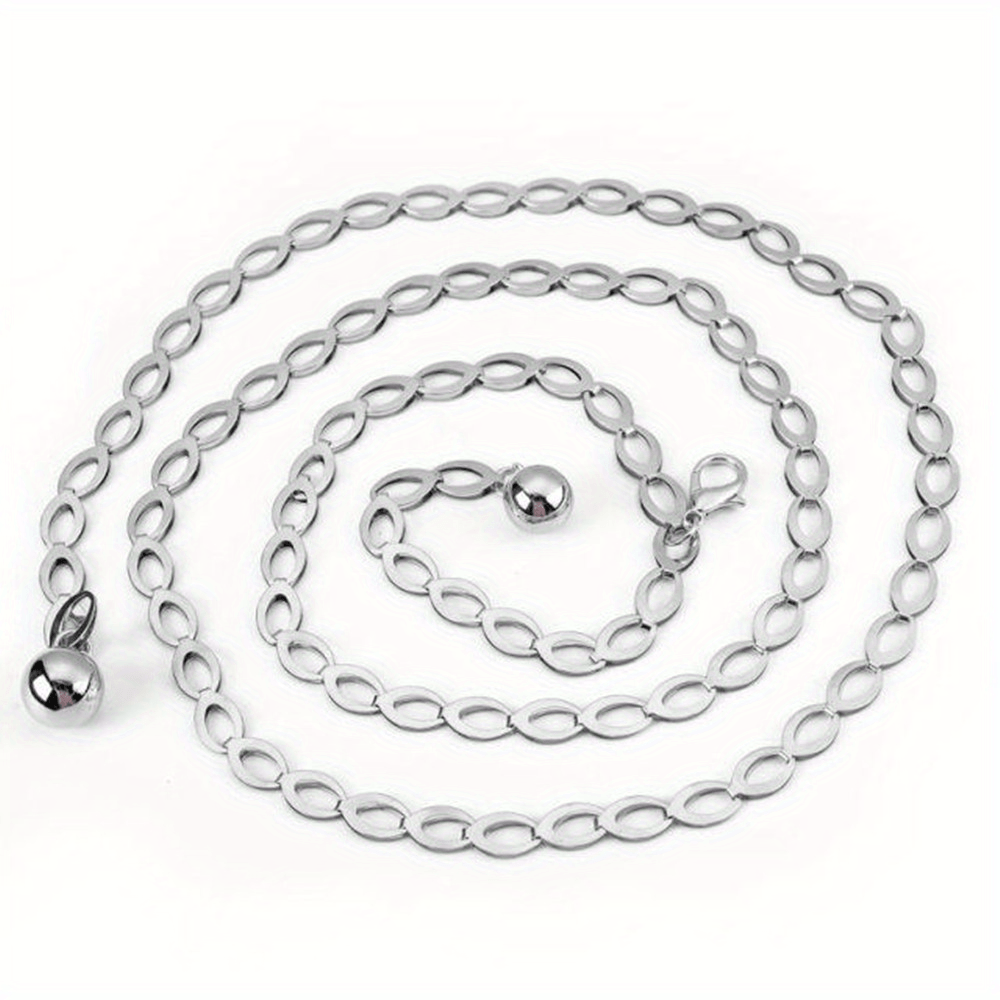 adjustable metal geometric waist chain belt - Temu display picture 2