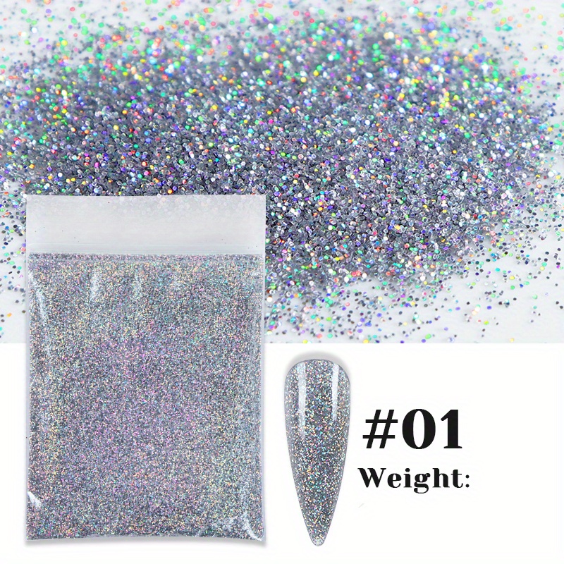 6 Colors Holographic White Fine Glitter Non toxic White - Temu