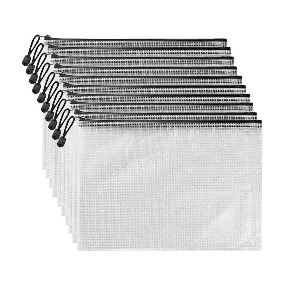 Zipper File Bags Plastic Mesh Zipper Bags Waterproof File Temu