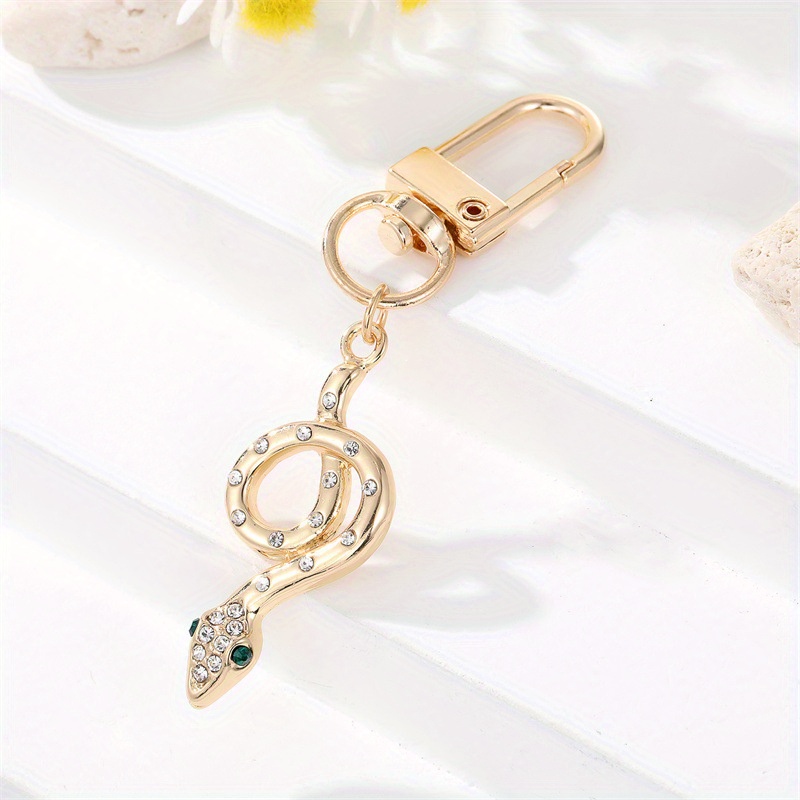 Bag Charm Snake Leather Bracelet White