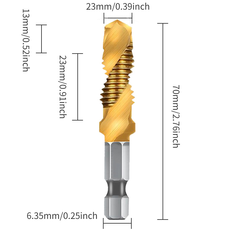 Tap Drilling Tapping Machine Titanium Plated Hexagonal Shank - Temu