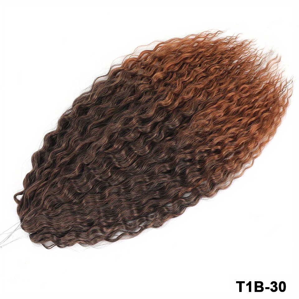  30 Inch Deep Wave Crochet Hair Extensions Ombre Brown