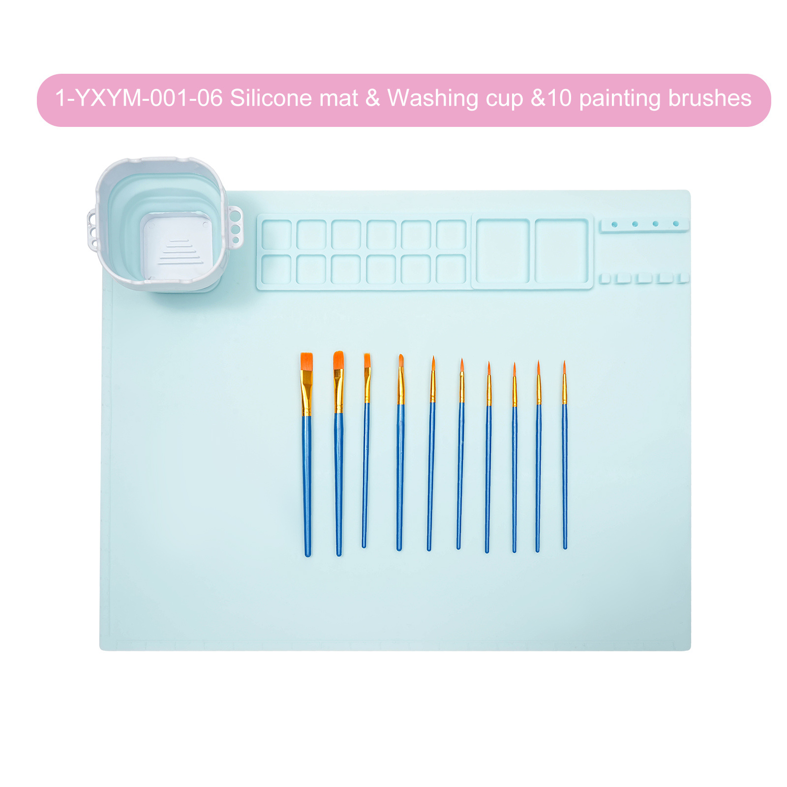 Silicone Painting Mat With 10 Brushes Silicone Art - Temu