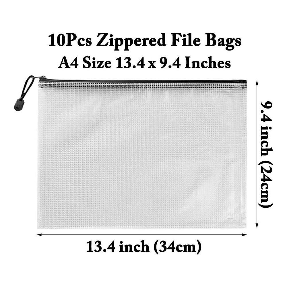 Zipper File Bags Plastic Mesh Zipper Bags Waterproof File Temu